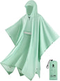 SaphiRose Extra Thick Hooded Rain Poncho Double Layer Waterproof Raincoat Jacket for Men Women Adults