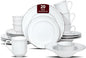 20pc Dinnerware Set, Plate and Bowl Set, Stoneware Dishes Set for 4, Microwave and Dishwahser Safe, Scratch Resistant, French Countryside Speckled Antique White