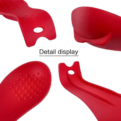 MSY BIGSUNNY Silicone Spoon Rests, Cooking Utensils Holder for Kitchen (2, Red-Red)