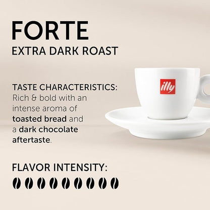 illy E.S.E. Coffee - Single-Serve Coffee Capsules & Pods - Forte Extra Dark Roast - Notes Of Dark Chocolate - For E.S.E Machines - Extraordinary Aroma & Body – 18 Count