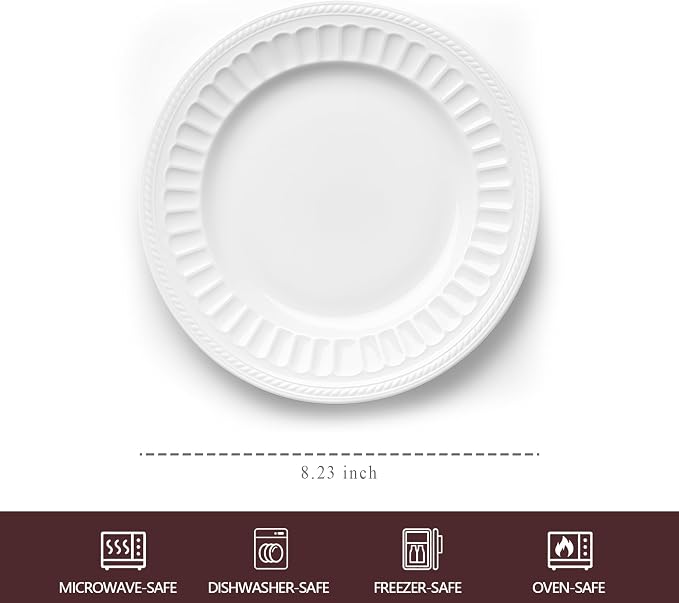kanthea Bone China Appetizer Plates Set of 4, Serving Dishes