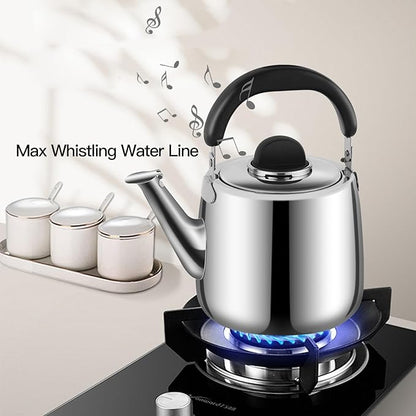 Tea Kettle,Whistling Tea kettle for Stove Top,2 QT Stainless Steel Teapot,Induction Tea Kettle Pot for Stovetop (1.9 L,Silver)