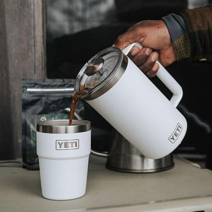 YETI Rambler 34 oz. French Press Coffee Maker, with GroundsControl Filter, White