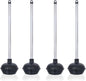 NEIKO 60190A Toilet Plungers, 4 Pack, Patented All-Angle Design, Heavy Duty, Aluminum Handle, Residential, Commercial, and Industrial Building Sanitation Use
