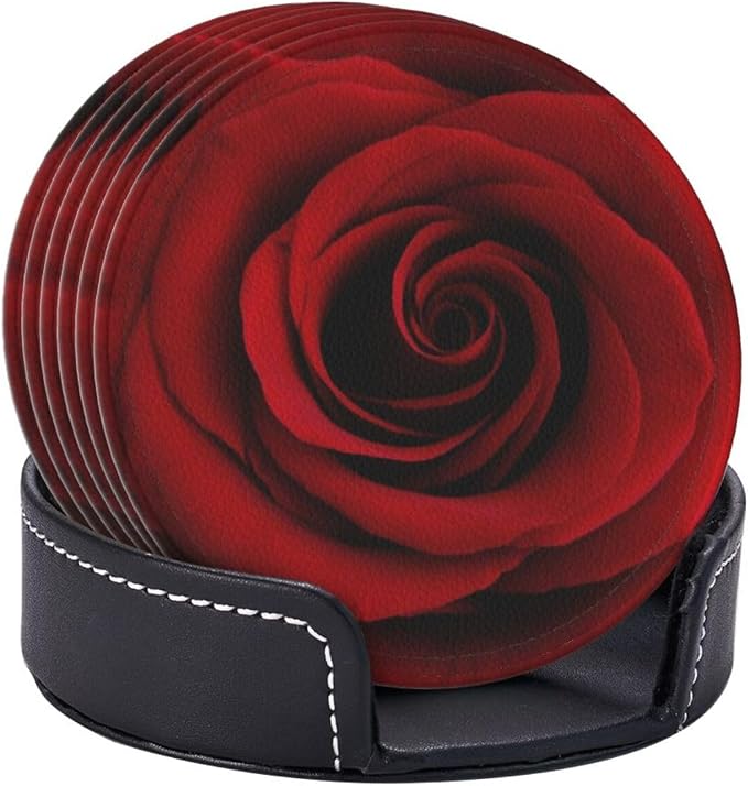 Drink Coasters with Holder Stand Set of 6
