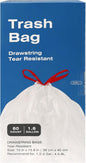 ELPHECO 1.6 Gallon Small Trash Bags 60 Count - For 1.2-2 Gallon Trash Cans, 4.5-8L Drawstring Garbage Bags, Strong Bathroom Trash Bags, Clear Tear free Garbage Bags, 60 Count / 6 Rolls