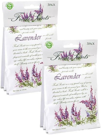 WillowBrook | Fresh Scents Scented Sachet Packet | Lavender | Air Freshener Bags for Drawers, Closets, Cars | 6 Pack | Long Lasting Home Fragrance