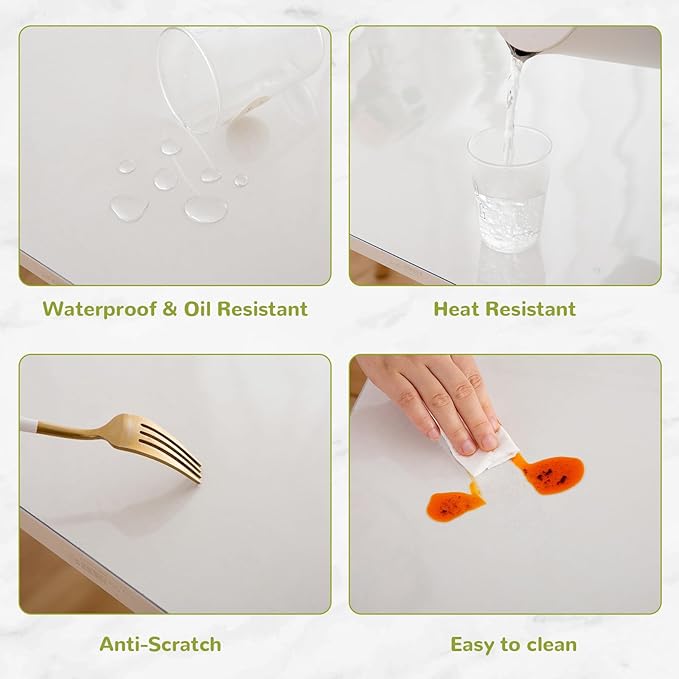 39 x 79 Inch Clear Table Cover Protector, Clear Table Protector for Dining Room Table, 1.5mm Plastic Table Cover, Waterproof Table Pad for Kitchen, Office