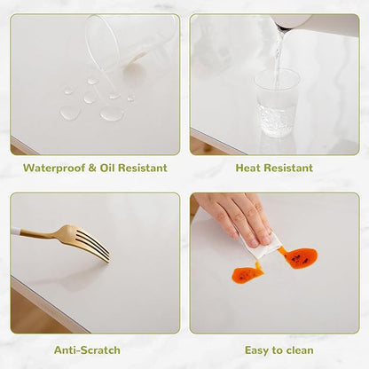 44 x 96 Inch Clear Table Cover Protector, Clear Table Protector for Dining Room Table, 1.5mm Plastic Table Cover, Waterproof Table Pad for Kitchen, Office
