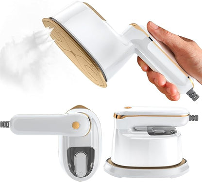 Mini Steam Iron, 2-IN-1 Handheld Size Steamer,1100W & 15s Fast Heat Up, Portable Steamer Iron for Home & Gift, Travel
