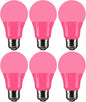 Sunlite 40473 LED A19 Colored Light Bulb, 3 Watts (25w Equivalent), E26 Medium Base, Non-Dimmable, UL Listed, Party Decoration, Holiday Lighting, 6 Count, Pink