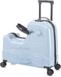 Apelila 22 inch Ride on Suitcase for Kids Travel Trolley Luggage with Spinner Wheels Travel Suitcase for Child with Combination Lock/Safety Belt/Telescoping Handle (Blue)