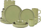 HomeVSS 20-Piece Dinnerware Set - Serves 4, Matte Green Glaze plates and bowls sets with Speckle Effect for Microwave & Dishwasher Safe