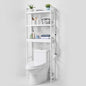VEVOR Over The Toilet Storage, 3-Tier Adjustable Over Toilet Bathroom Organizer, Bamboo Storage Shelf Rack with 3 Hooks, Freestanding Easy Assembly Laundry Space Saver, Fit Most Toilets, White