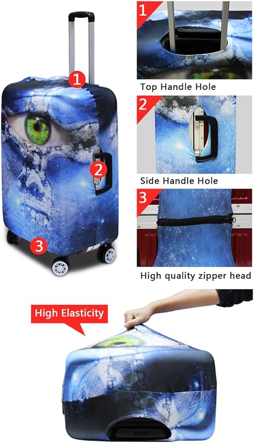 Purple Butterfly Luggage Cover Anti-scratch Baggage Suitcase Protector Fits 26-29 Inch Luggage