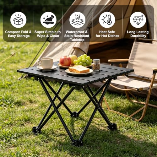 2 Pcs Portable Camping Table, Folding Beach Table