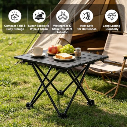 2 Pcs Portable Camping Table, Folding Beach Table
