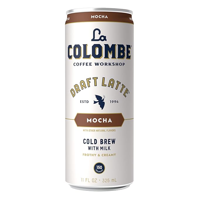 La Colombe Coffee, Mocha Draft Latte, 11 fl oz Cans (Pack of 12), Coffeehouse Quality Cold Brew, Specialty Grade Coffee Beans, Ready-to-Drink On-the-Go