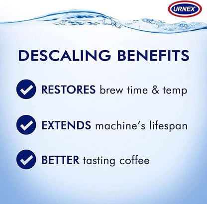 Descaling Powder Solution - 4 Uses - Activated Scale Remover for use with Keurig 1.0/2.0, Home Coffee and Espresso Machines, Kettles, Garment Steamers