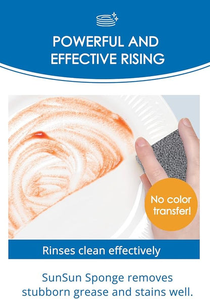 [SunSun Sponge] Kitchen Sponge 4-Pack, Multi-Purpose for Dishwash, Bath, and Stovetop, Excellent Drainage & Rich Lather, Durable & Long-Lasting