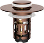 Hibbent Upgraded 3 in 1 Bathroom Sink Drain Strainer, Universal Pop Up Stopper with Removable Stainless Steel Filter Basket Hair Catcher, Sink Plug for 1.1''~2.36'' Basin, Brass Bullet Core, Rose Gold