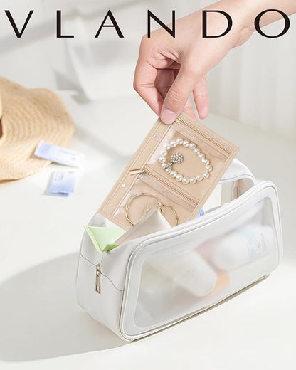 Vlando Jewelry Box for Girls Women,5 Pcs Jewelry Bags,Display Portability Jewelry Pouch Storage for Gem Diamond Necklaces Rings Earrings Bracelets