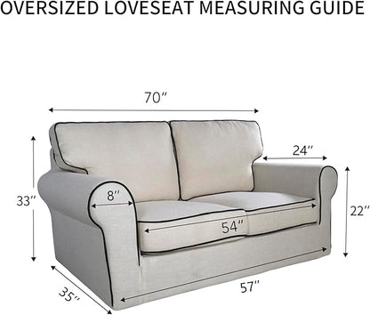 PureFit Reversible Quilted Sofa Cover, Water Resistant Slipcover Furniture Protector, Washable Couch Cover with Non Slip and Elastic Straps for Kids, Dogs, Pets (Oversized Loveseat, Gray/Light Gray)
