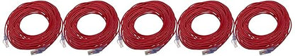 Monoprice Cat6A Ethernet Network Patch Cable - 25 Feet - Red | 10-Pack, 10G - SlimRun Series