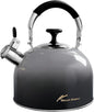 Tea Kettle Stovetop,Stainless Steel Whistling Tea Kettle For Stove Top, 2.5 Qt Tea Pot With Folding Handle, Food Grade Water Teapot Water Kettle For Stove Home Camping Travel,Gradient Black