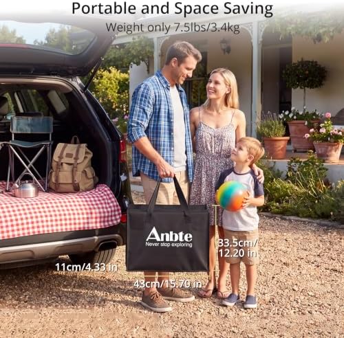 Anbte 3ft Folding Camping Table, 3 Adjustable Height 29.5", Rustic Brown
