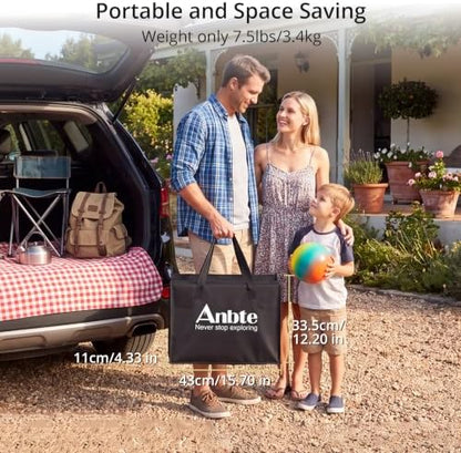 Anbte 3ft Folding Camping Table, 3 Adjustable Height 29.5", Rustic Brown