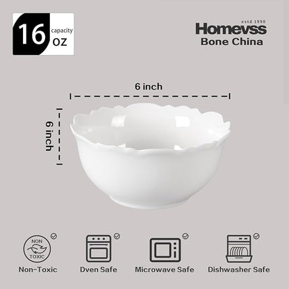 HomeVss, New Bone China Dinnerware Set Embossed Winds, Service for 4-20pc Set