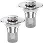 Sink Stopper Hair Catcher, Pop-up Sink Drain Strainer with Removable Stainless Steel Strainer Basket Hair Catcher, Bathroom Sink Strainer for Bathroom Sink Stopper Replacement