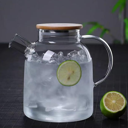Glass Teapot Stove Safe, with Removable Filter Infuser, Suit for Loose Leaf Tea and Flowering Tea (60.8oz)