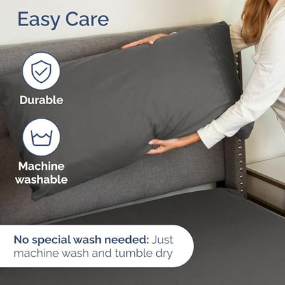 Extra Deep Pocket King Sheets - 4 Piece Breathable & Cooling Bed Sheets - Hotel Luxury Bed Sheet Set - Soft, Wrinkle Free & Comfy - Easily Fits Extra Deep Mattresses - Deep Pocket Charcoal Sheets Set