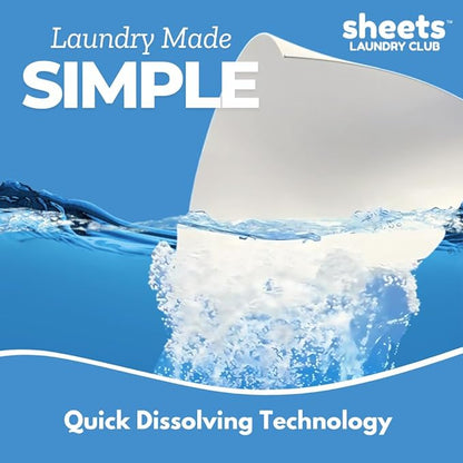 Sheets Laundry Club Laundry Detergent Sheets – 50 Sheets (100 Loads), Fresh Linen, Hassle-Free Laundry, Quick-Dissolving, Hypoallergenic, Septic Safe, Plastic-Free Packaging