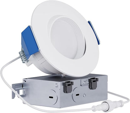 HALO RA 4-Inch Canless LED Recessed Downlight with Adjustable Gimbal, Selectable Lumens and Color Temperatures, Dim-to-Warm - RA6LS9FSD2W1EWHDM