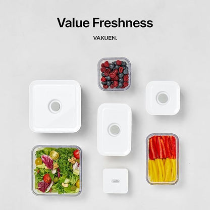 VAKUEN Premium Airtight Food Storage Containers, Mini 9P/SET include Vacuum Sealer, Smart One-Click Seal Lid, No Hinges, 100% Leak Proof, BPA-FREE, Dishwasher, Freezer & Microwave Safe