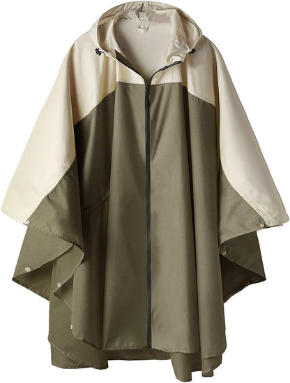SaphiRose Unisex Rain Poncho Hooded Waterproof Raincoat for Adults Women