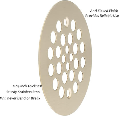 Artiwell 4-1/4“ Shower Strainer Drain Trim Set, Screw-in Shower Strainer Drain Cover, Plastic-Oddities Style Replacement Strainer Grid, Machine & Self-Tapping Screws Included (Champagne Bronze)