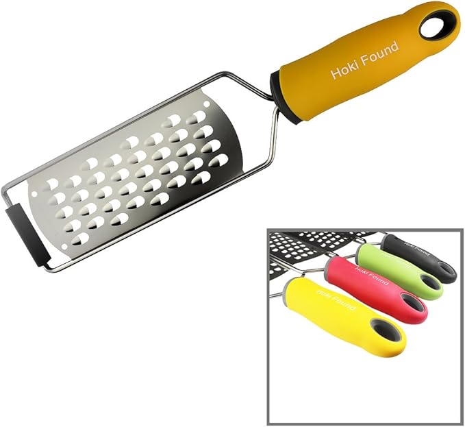 Hoki Found Cheese Shredder and Grater - Stainless Steel - Coarse Grater - Yellow