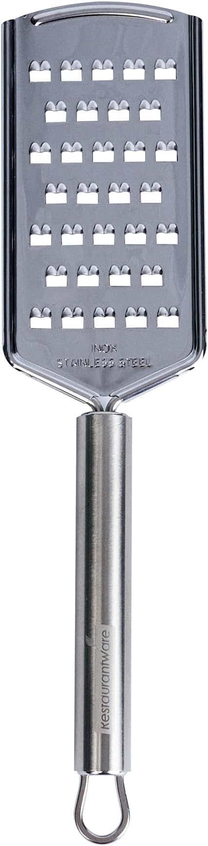Restaurantware-German Standard Coarse Handheld Graters, 6 Flat Cheese Graters - Dishwashable, Durable, Stainless Steel Food Grater With Handle, Suitable For Potato, Carrot, Hard Cheese, And, More