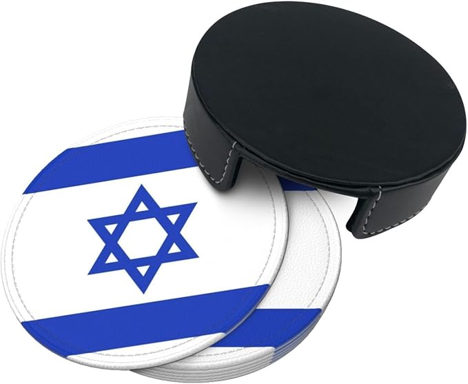 Israel Flag Coasters for Drinks
