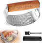 Stainless Steel Garlic Presser, Upgraded Garlic Press Rocker with Peeler and Cleaning Brush, Ergonomic Handle for Cooking Enthusiasts (1 pcs)