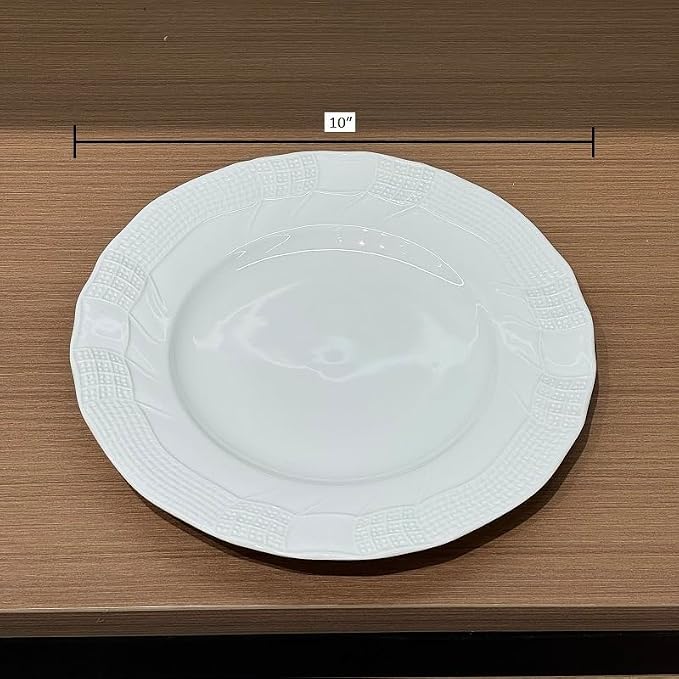 10 Inch Porcelain Dinner Plates Set of 4, Dishwasher safe, Microwave safe