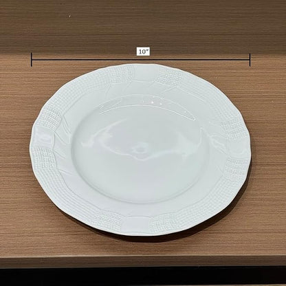 10 Inch Porcelain Dinner Plates Set of 4, Dishwasher safe, Microwave safe