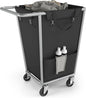 SONGMICS Laundry Basket with Wheels, 34.3 Gallons (130 L) Rolling Laundry Hamper with Removable Bag, Heavy-Duty Steel Frame, Ink Black URLS008B01