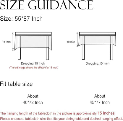 ISAENNE Designer French Pale Yellow Rectangular Tablecloth,Linen Floral Table Cloth,Wrinkle Resistant Decor Tablecloths for Dining Thanksgiving Banquet Kitchen Party,55"*87"-Estevan A