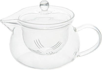 Restaurantware Forma 17 Ounce Glass Teapot 1 Double Wall Glass Tea Kettle - Does Not Chip Reusable Clear Glass Double Wall Teapot Rolled Rim Dishwashable