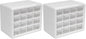 Akro-Mils 16-Drawer Plastic Drawer Storage Cabinet for Garage Organization, Beads, Makeup Organizer, Building Bricks Storage, Teacher Toolbox, 10-1/2-Inch W x 6-1/2-Inch D x 8-1/2-Inch H, 10116 White